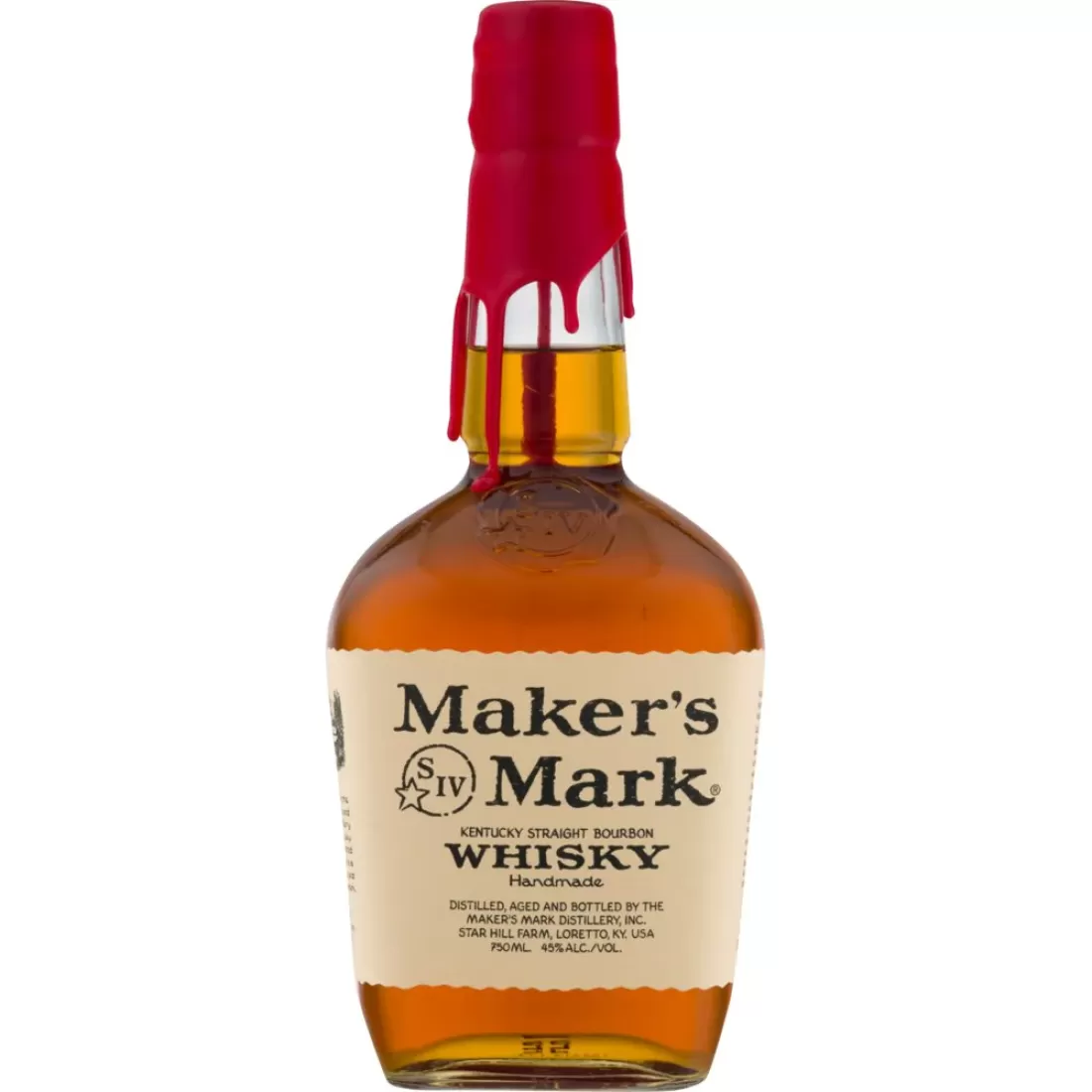 One Bottle of Maker's Mark Bourbon Whiskey 750ml