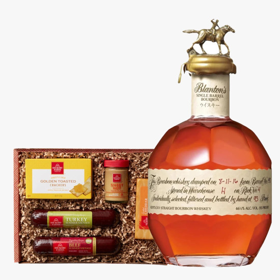 Blanton's Bourbon Whiskey and Hickory Farms Cheese Gift Set