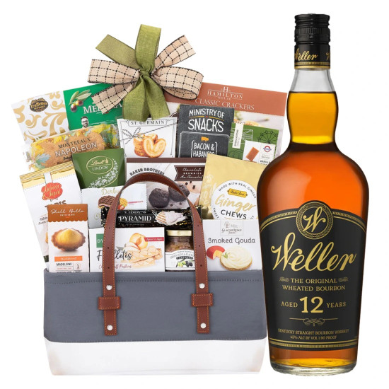 Weller 12 Year Bourbon Whiskey and Gourmet Gift Basket