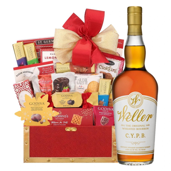 W.L. Weller C.Y.P.B. and Golden Godiva Gift Basket